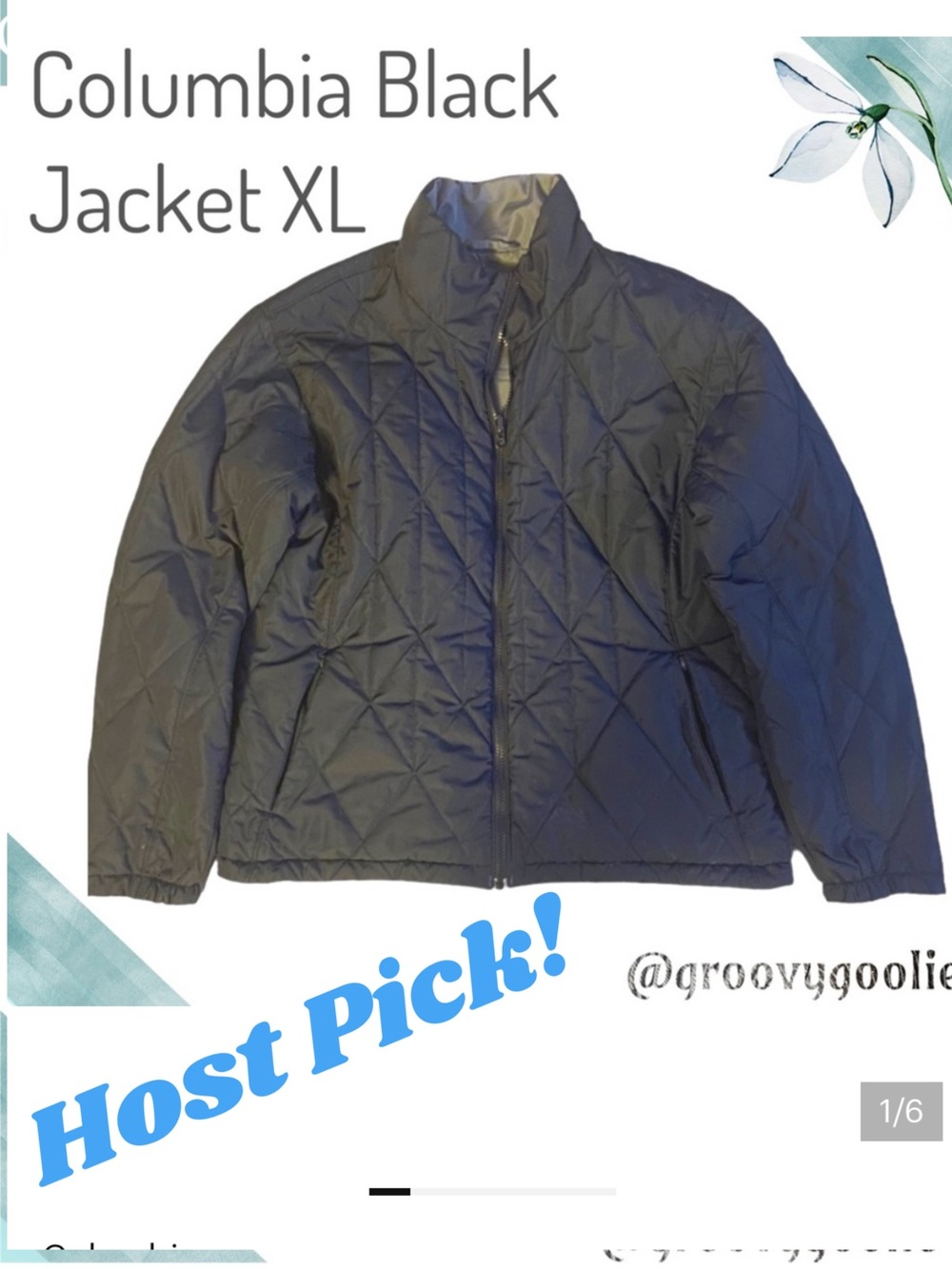 HP!! Women’s Columbia Quilted Jacket Coat Reversible, Black/Gray